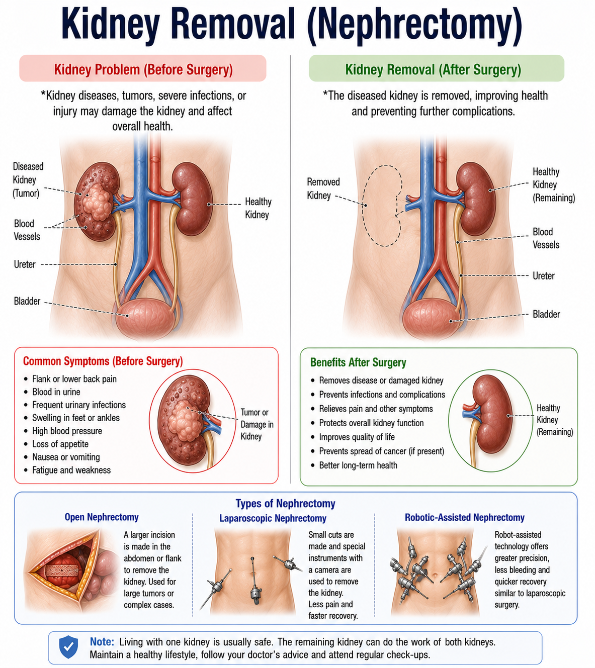 Kidney Removal (Nephrectomy) — anatomy diagram